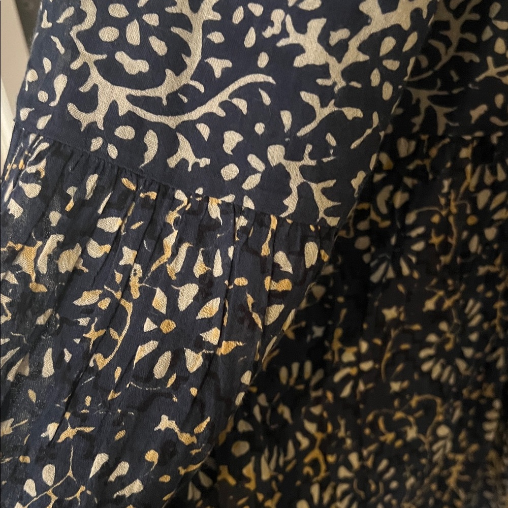 Ulla Johnson Navy and Cream Textured Dress - Picture 5 of 9